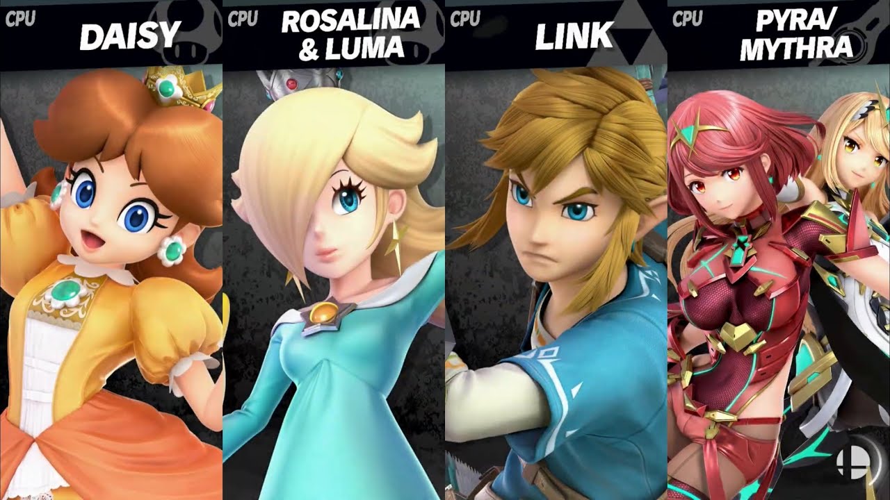 Super Smash Bros. Ultimate - Daisy vs Rosalina vs Link vs Prya/Mythra