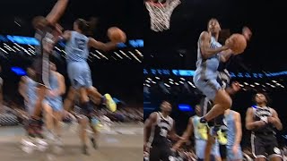 Ja Morant went to DUNK ON HIM but CHANGED MID-AIR to a 360 LAYUP 🤯