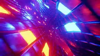4K VJ Loop. Flying through a futuristic tunnel with neon lights.
