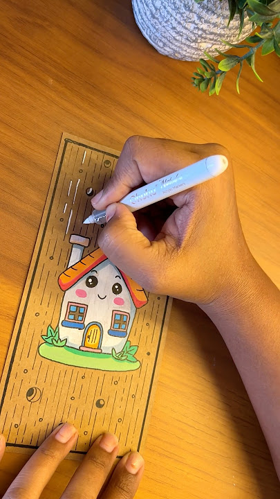 Drawing Cute House 🏠 #artandcraft #relaxingart #artwork #acrylicmarkers #markerart