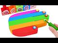 Satisfying ASMR Video | DIY How To Make Rainbow Hand With Kinetic Sand Cutting ASMR