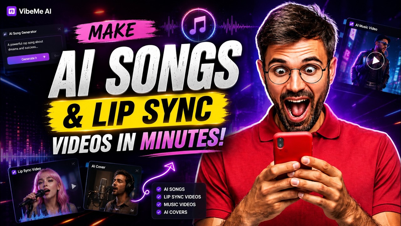 Make AI Songs & Lip Sync Videos in Minutes 🔥 VibeMe AI Tutorial - YouTube