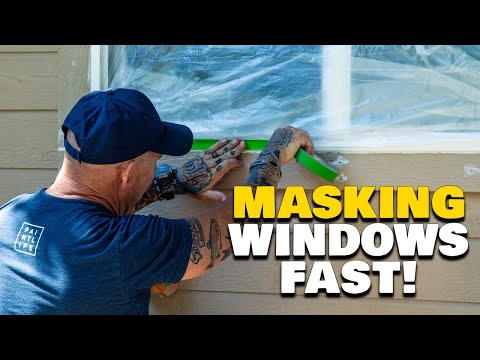 Masking Windows Fast.  How to use a painters hand masker.  How to mask windows.