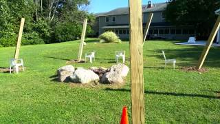 Today we put the poles in the ground for the BPI fire pit swings.