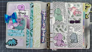 🦖 August 2026 A5 Rings Planner Setup | Dinosaur Theme flip-through