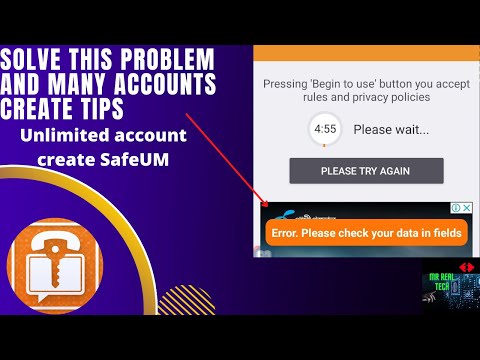 SafeUM sing up Problem solve| Unlimited SafeUm account Create Problem solve