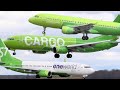 Половина всего флота S7 Airlines в одном видео. Взлёты и посадки. +радиообмен. Аэропорт Домодедово.