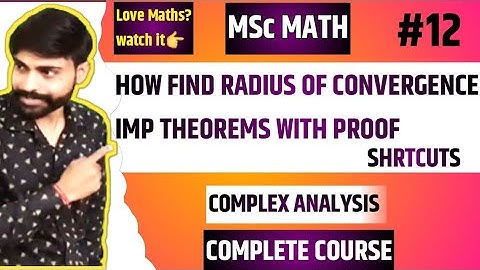 Radius of convergence power series complex analysis | Msc maths 1st sem complex analysis #mscmath