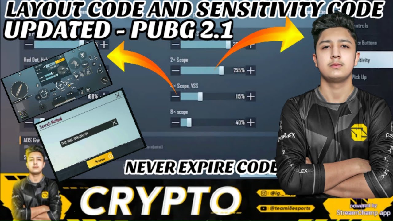 Crypto Control code & Sensitivity code | Crypto sensitivity settings | PUBG 2.1 | EAGLE XARMY