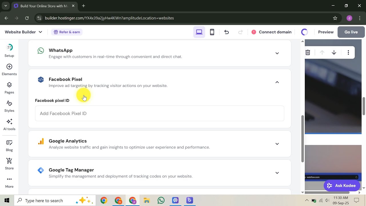 How to Integrate Facebook on Hostinger