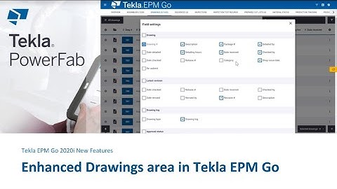 Enhanced Drawings area in Tekla EPM Go 2020i