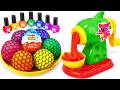 Satisfying Video l How to make Rainbow Noddles with Stress Balls &amp; Nail Polish Cutting ASMR