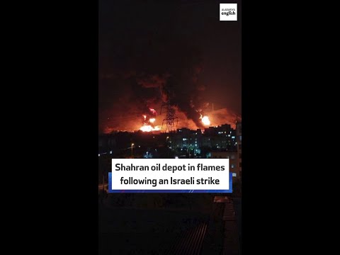 Shahran Oil Depot In Flames Following An Israeli Strike