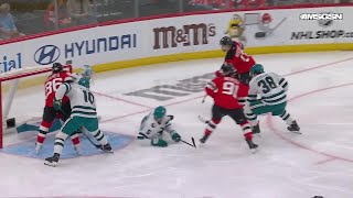 Dougie Hamilton scores a powerplay goal against the San Jose Sharks