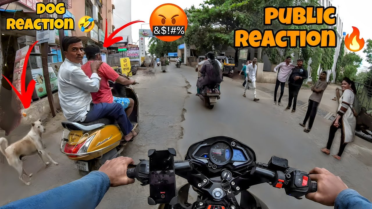 Uncle to gussa ho gaye 🤣& Girls Crazy Reactions ❤️ On My NS 200 & Loud Exhaust Sound #publicreaction