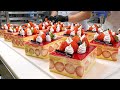 꾸덕한 크림과 딸기가 한가득! 떠먹는 프레지에 케이크 / How to make strawberry fraisier cake - Korean street food