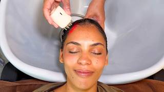 картинка: ASMR: Идеальный для сна корейский водный массаж Headspa с терапией красным светом