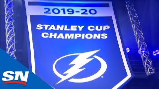 Lightning Raise Stanley Cup Banner With Fans In Stands