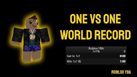 Winning A 1v1 Speedrun World Record | Roblox YBA