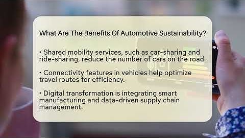What Are The Benefits Of Automotive Sustainability? - Talking Tech Trends