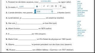 French grammar practice the past tense