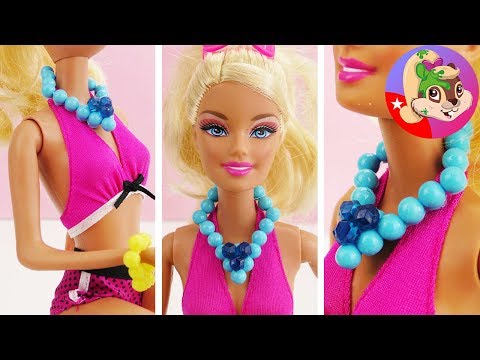 Trang trí Barbie của mình | Làm đồ trang sức cho Barbie từ hạt và keo dính