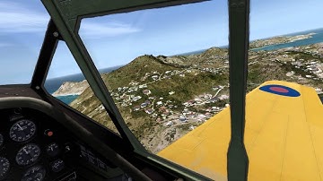 A2A T-6 at St Barts (4k) - almost in the drink!