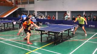 20160327全大運北區桌球資格男子團體賽 台師大許容睿vs輔仁林士傑 1/5