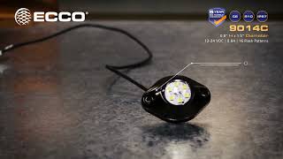 Ecco LED Directional Warning Light  Clear Lens 16 Flash Patterns Model# 9014C