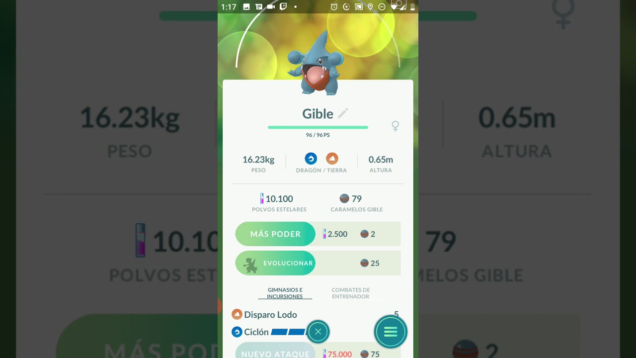 Evolución Gible en Gabite. Evolution Gible to Gabite. Pokemon Go YouTube
