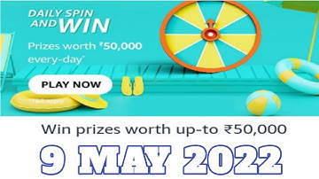 Amazon Funzone Daily Spin and Win Answers Today|9 May 2022 | Daily Quiz Time