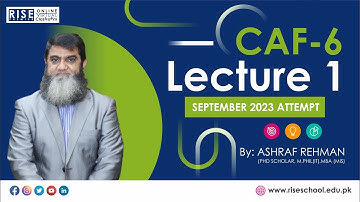 CAF6 (MFA) Lecture 1for Sep 2023 Attempt By Sir Ashraf Rehman (PHD SCHOLAR, M.PHIL(IT),MBA (MIS)