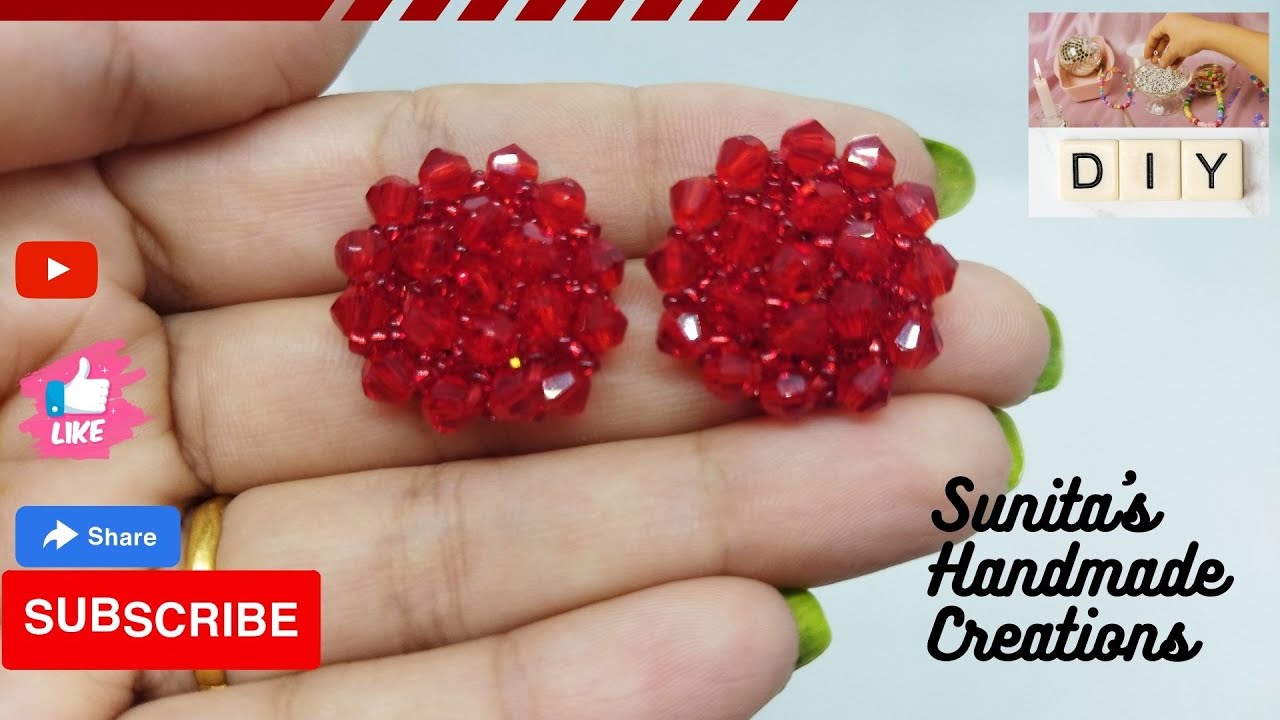 पोते र क्रिस्टल  को टप बनाउने तरीका |Trendy and Stylish!! DIY Crystal and Beads Earring || Daily use
