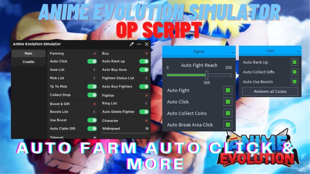 Anime Evolution Simulator Script - Auto Click, Auto Upgrade & More