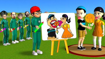 Scary Teacher 3D vs Squid Game Drawing Squid Girl vs BoyFriend Stylist Challenge Who