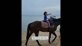Adryan Zhafran Riding A Horse Feringgi Beach Penang