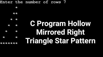 C Program Hollow Mirrored Right Triangle Star Pattern