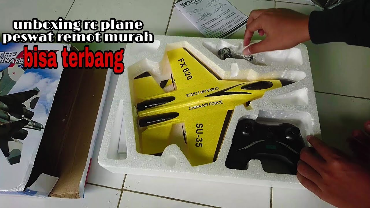 RC plane. Unboxing pesawat murah su-35 FX-820. 