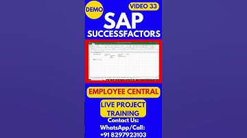 SAP SuccessFactors Employee Central Training Video 33 #sapsuccessfactorstraining #sapsuccesfactors