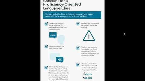 Teaching Languages | Checklist for a Proficiency-oriented Language Class