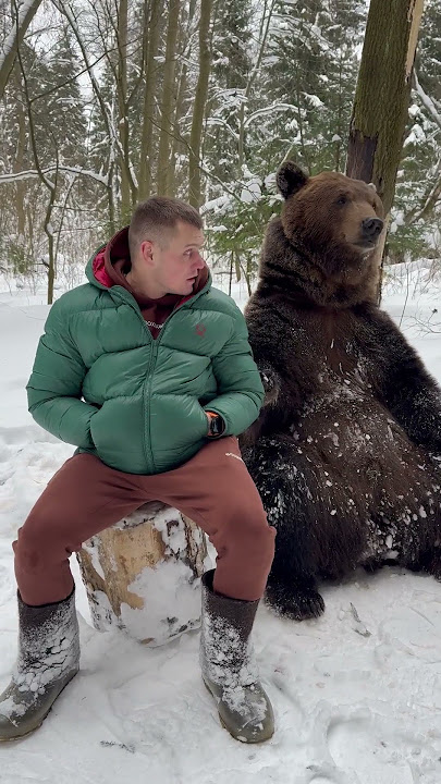 WATCH: Big friendly bear just wants to hold hands #shorts