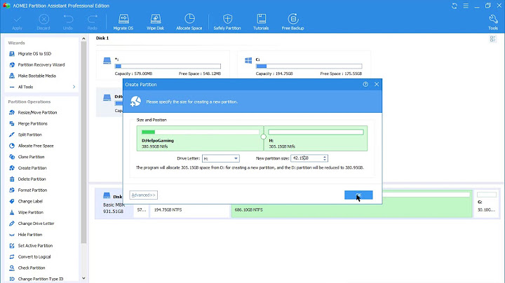 Hướng dẫn chia ổ cứng bằng aomei partition năm 2024