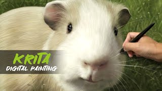 How to Paint Fur in Krita - Guinea Pig Painting