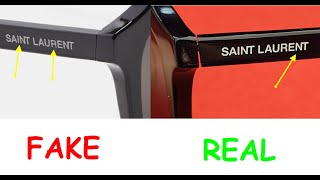 Saint Laurent sunglass real vs fake.  How to spot fake Yves Saint Laurent eyeglasses