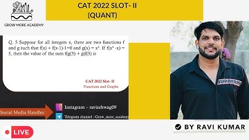 CAT 2022 | QA Slot-II Question | Q - 5 | Function & Graph | Easy | Unique approach By Ravi Kumar