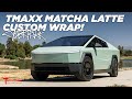 Cybertruck Color Changed with @TMaxxUSA Gloss Matcha Latte PPF and 22" CTM Monoblocks with Falkens