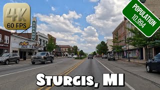 Driving Around Small Town Sturgis, Michigan in 4k Video