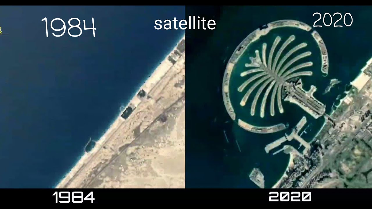 DUBAI Then and now Time lapse 1984 Vs 2020 Satellite image YouTube