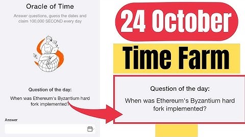 Time farm answer today 24 october | Time farm question of the day today