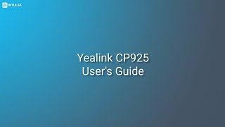 Yealink CP925 Conference Phone User's Guide from Intulse
